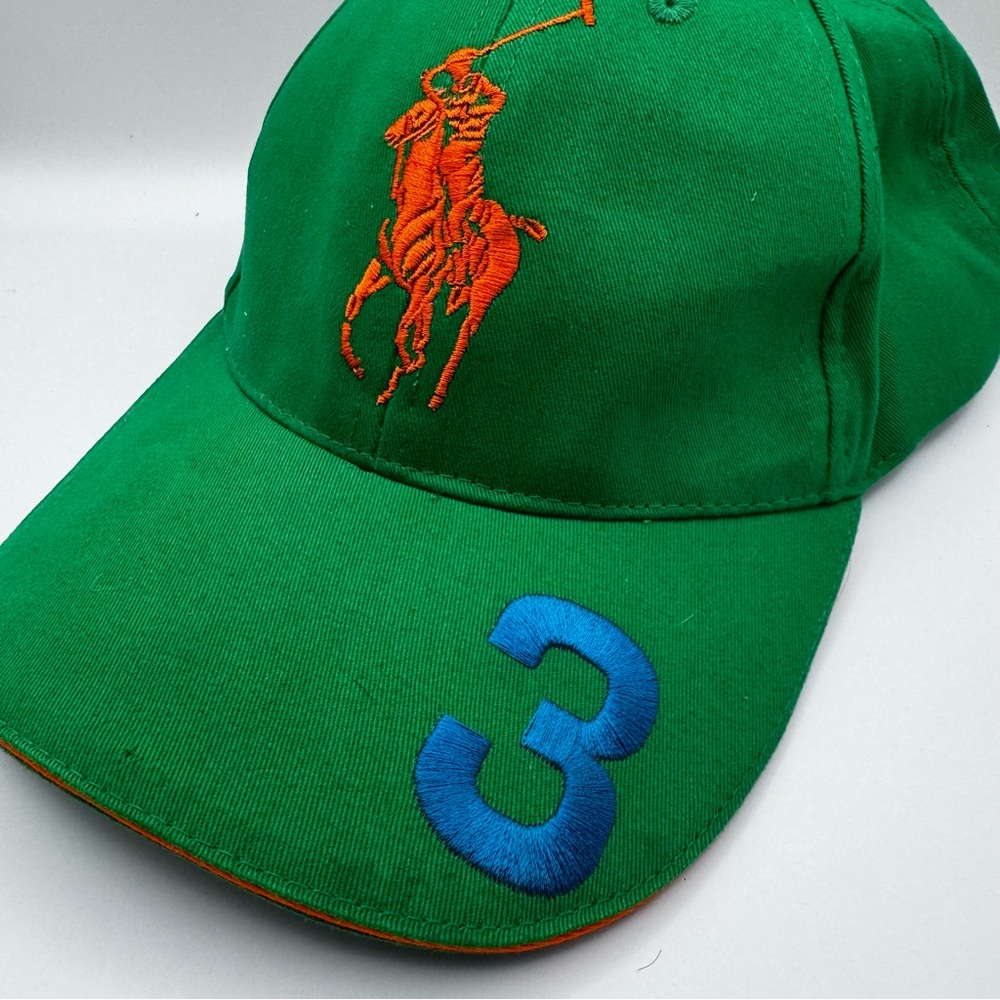 Ralph Lauren Fragrances Big Polo Pony Embroidered Logo #3 Green Velcro Strap